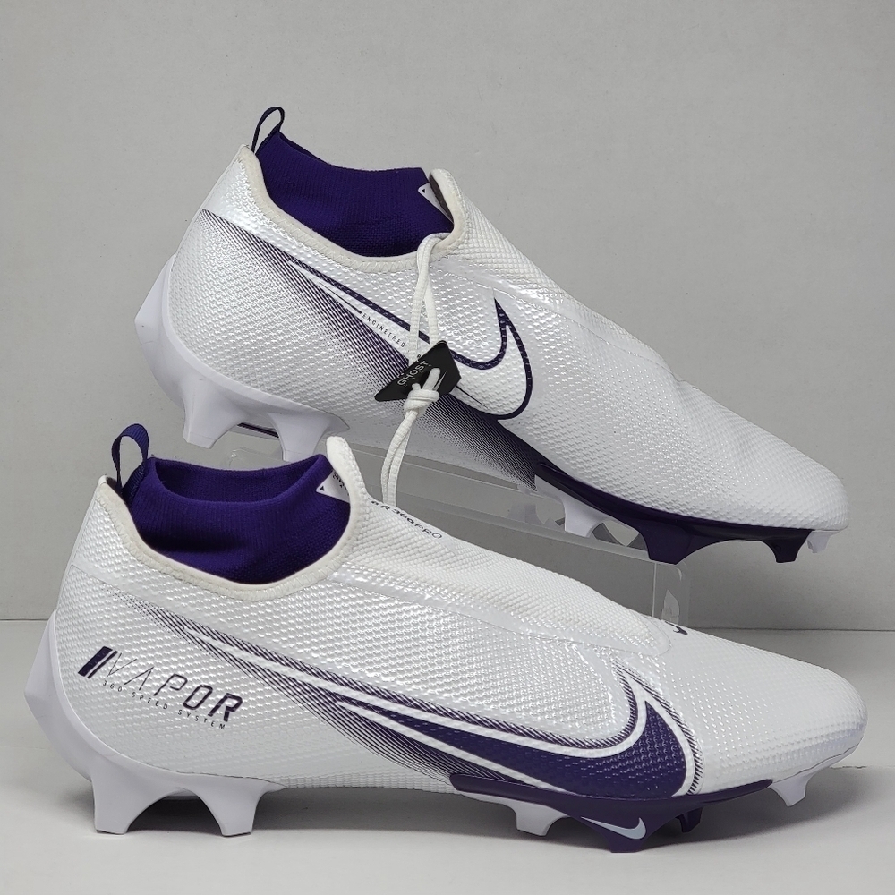 Nike Air Vapor Edge Pro 360 Football Cleats White Purple Mens Size 16 CV6345-104